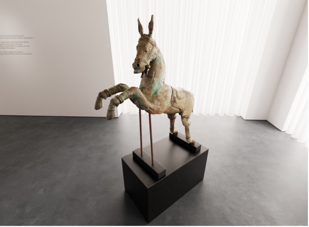 Statue wooden horse from Jaffna - Argento Gallery